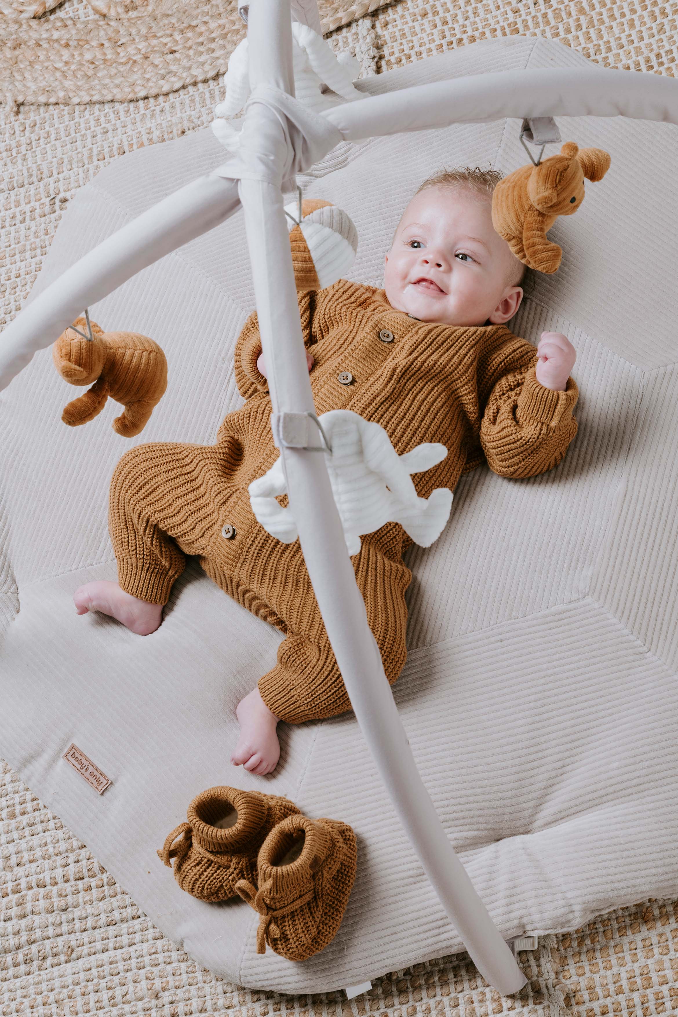 Bonnet bébé en teddy coton bio Soul Linen (0-3 mois)