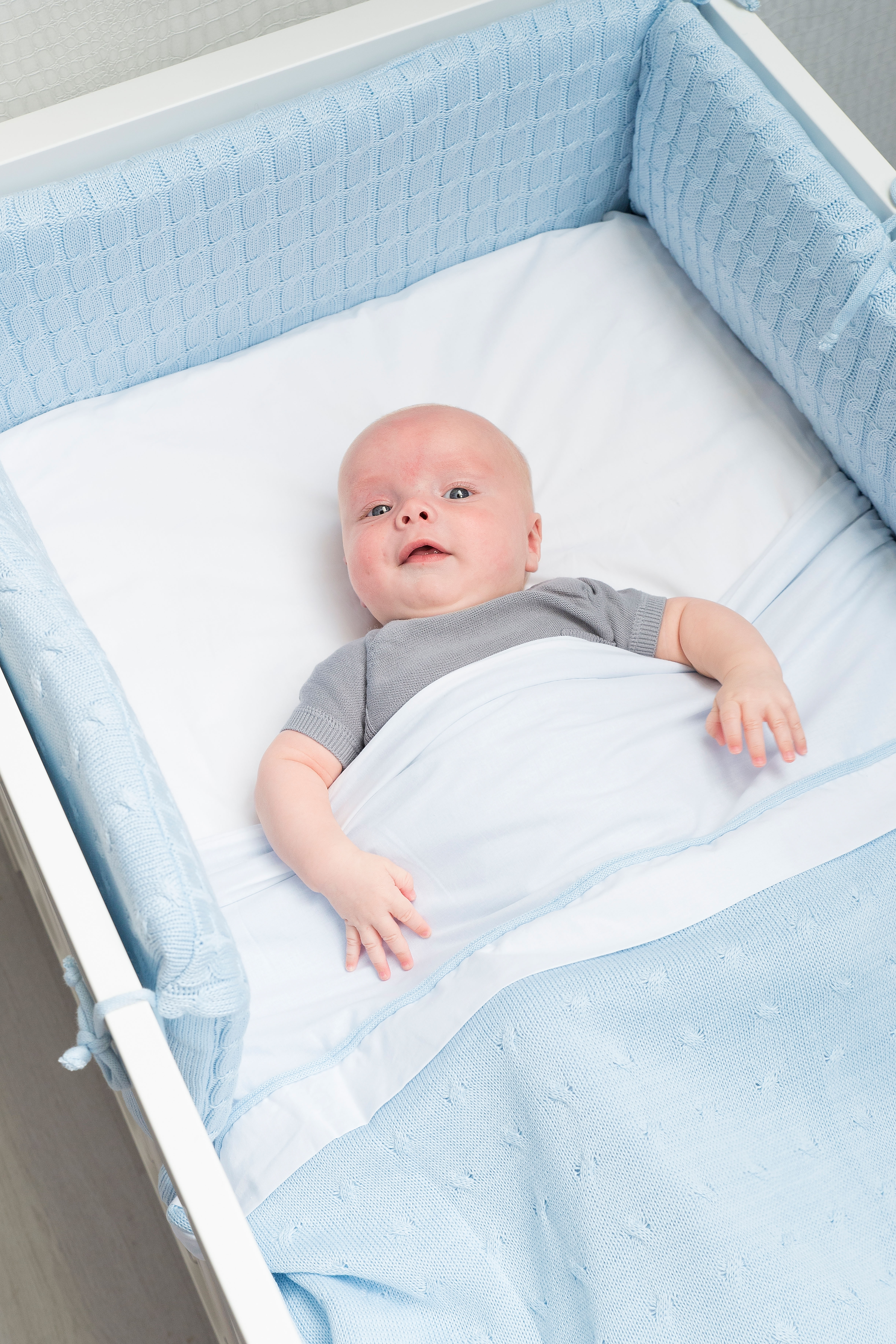 Baby's Only Couverture lit bébé teddy Cable Bleu Ciel - 100x135 cm